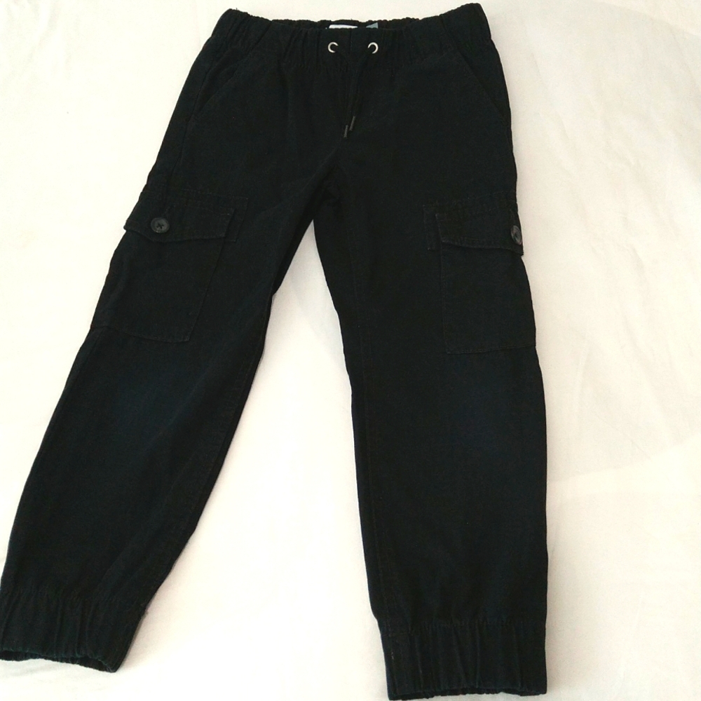 Old navy boys pull on elasticized waist black cargo jogger pant Sz xs (5)regular